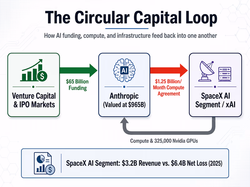 An infographic diagram illustrating the 'Circular Capital Loop' of the AI market.