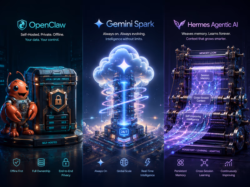 An illustrative scene comparing OpenClaw with its top agentic AI competitors.