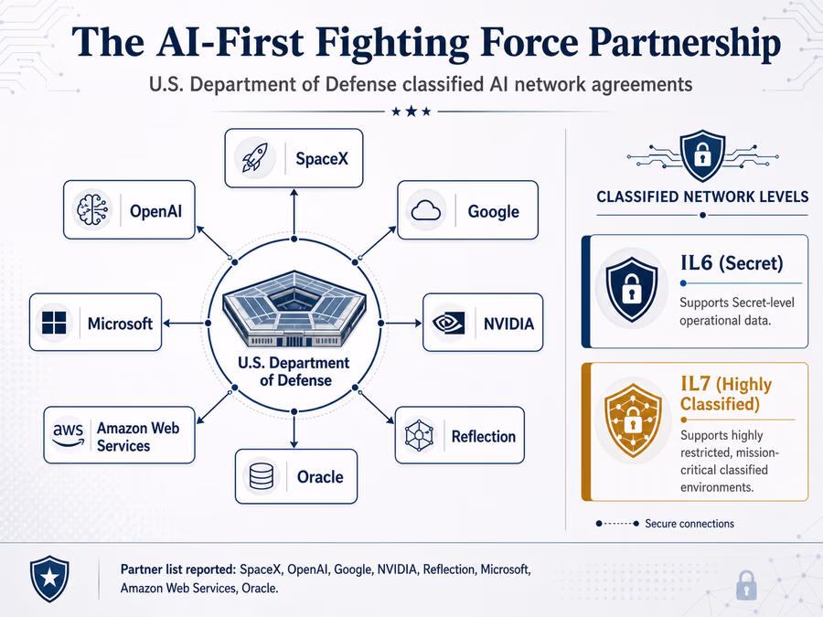 Infographic titled 'The AI-First Fighting Force Partnership'.