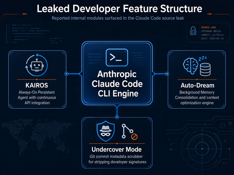 A technical diagram detailing the internal structures of the leaked developer features.