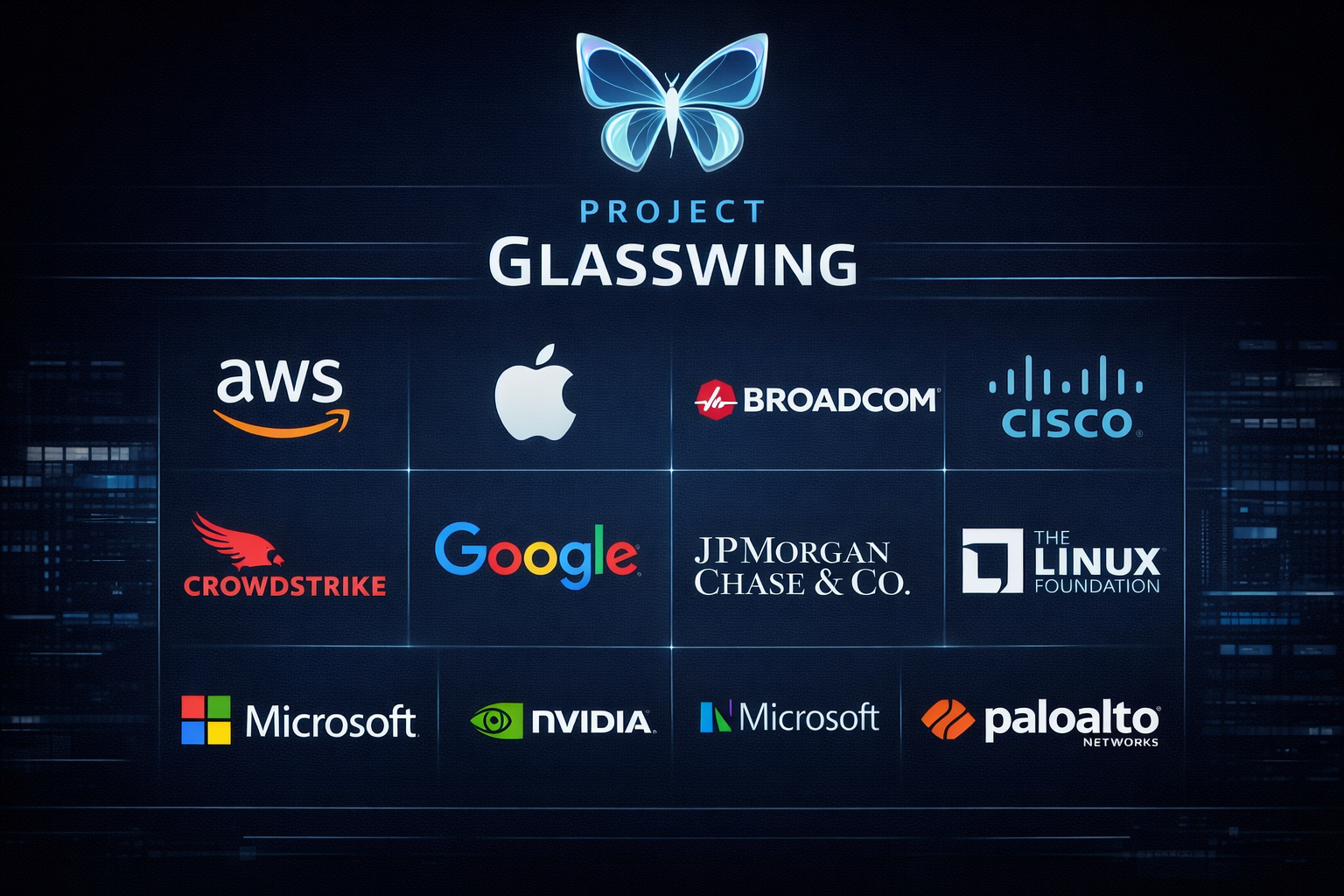 A collaborative logo wall for 'Project Glasswing'