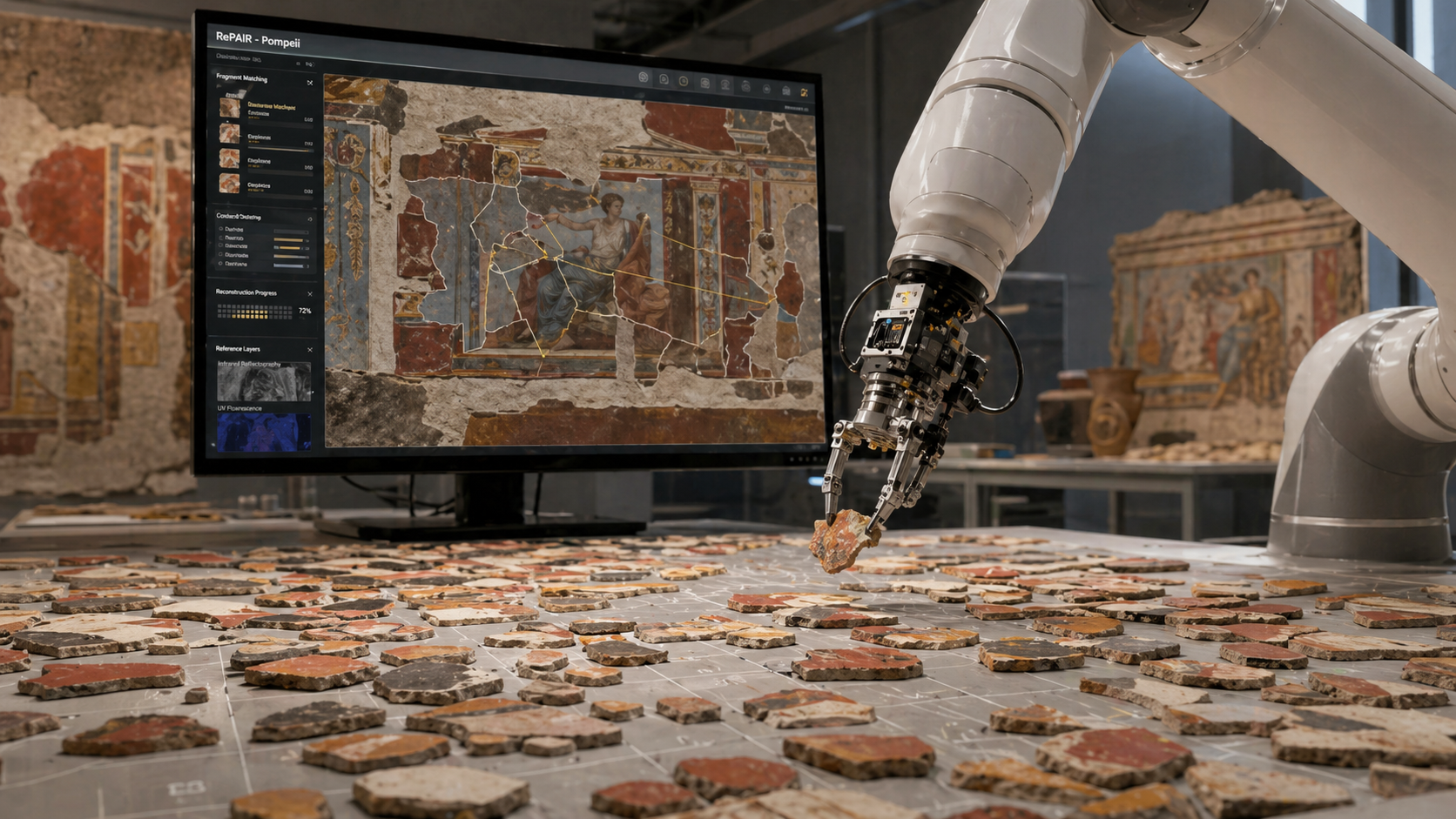 A photorealistic illustration of the 'RePAIR' project at Pompeii.