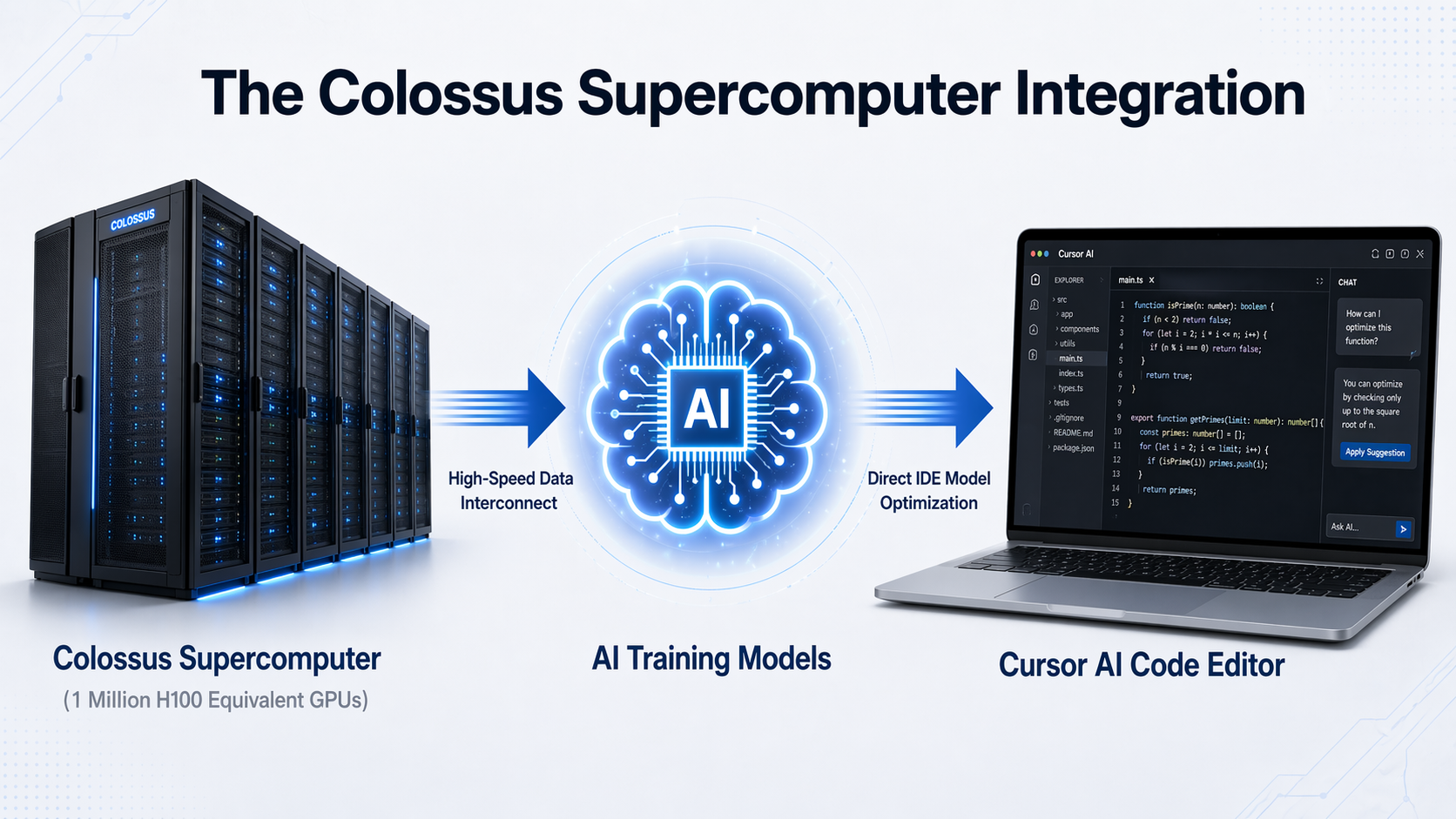  A technical diagram titled 'The Colossus Supercomputer Integration'. 