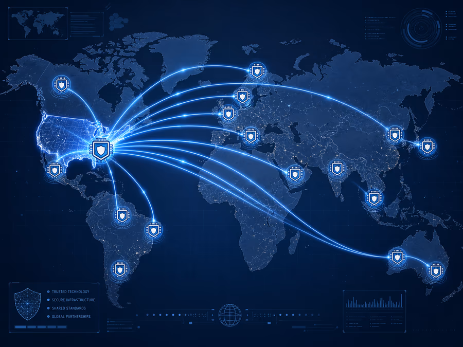 An illustration of the 'American AI Export Program'