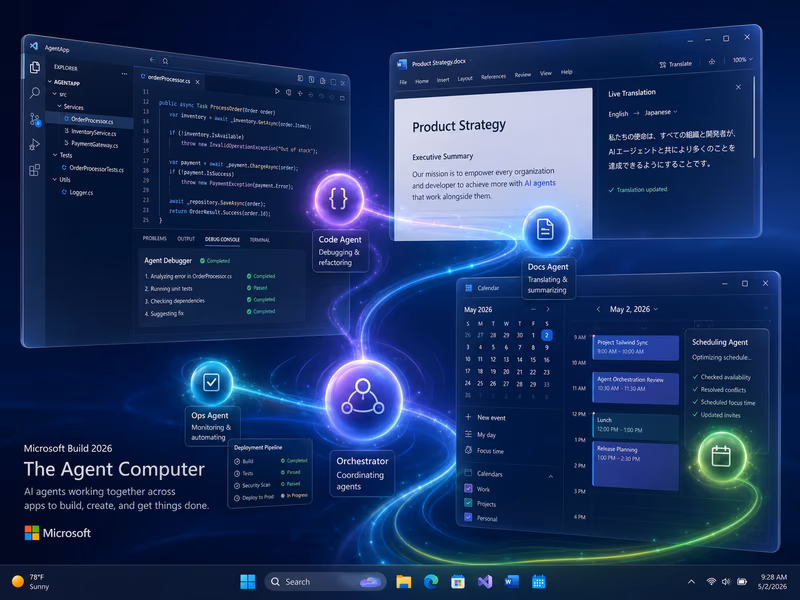 A conceptual illustration of Microsoft's 'Agent Computer' vision