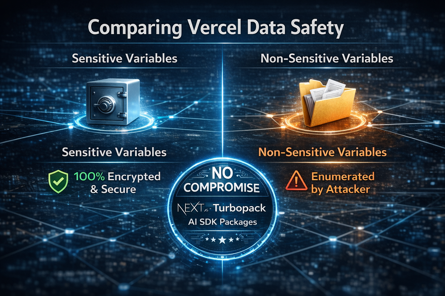 An infographic comparing Vercel data safety.