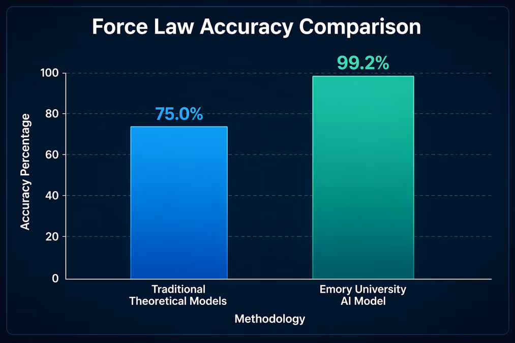 An infographic titled 'Force Law Accuracy Comparison'.