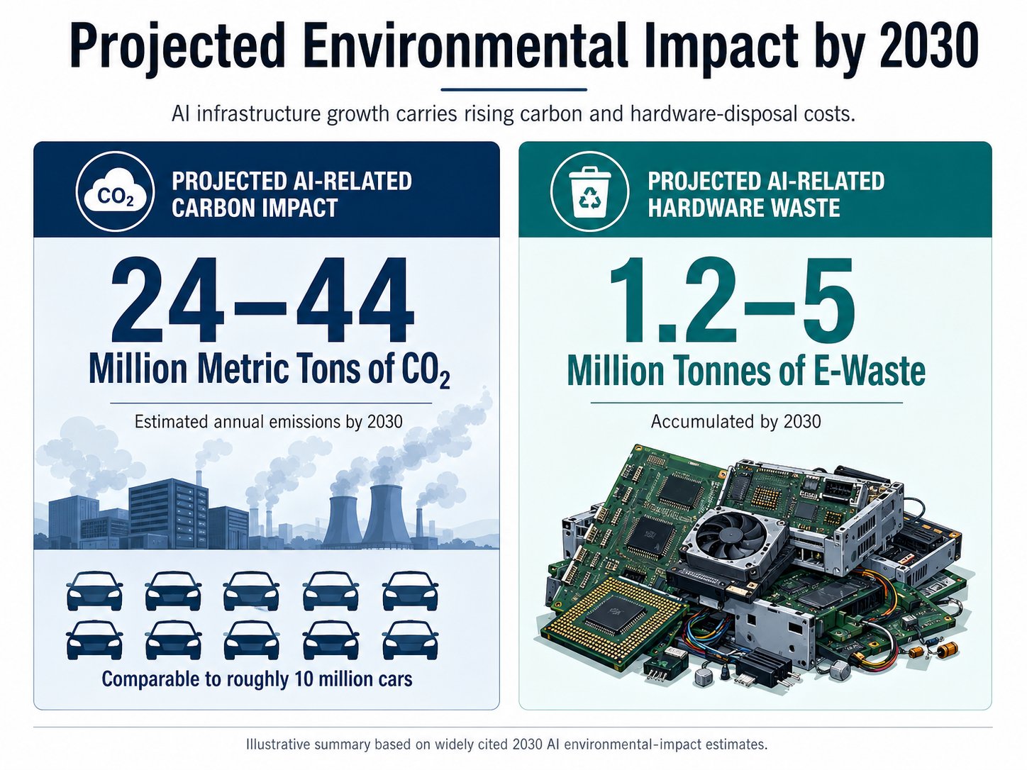 An infographic titled 'Projected Environmental Impact by 2030'