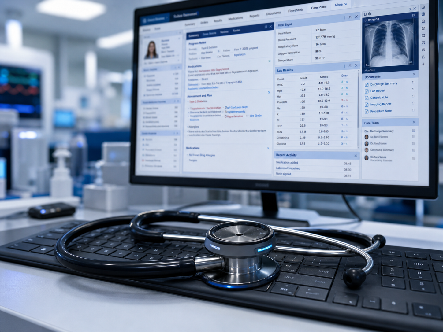 A image of a digital stethoscope